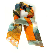 Load image into Gallery viewer, Paul Klee Coral Composition Skinny Silk Scarf