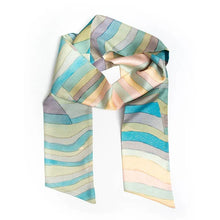 Load image into Gallery viewer, Paul Klee Coral Steep Coast Skinny Silk Scarf
