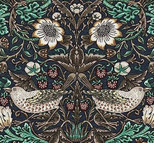 Load image into Gallery viewer, Strawberry Thief Slate William Morris Large Arts & Crafts Throw Blanket