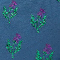 Load image into Gallery viewer, Scottish Thistles Dark Blue Silk Tie