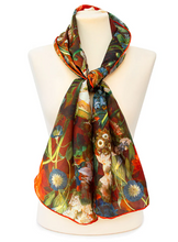 Load image into Gallery viewer, Van Huysum Flower Bouquet Silk Habotai Scarf