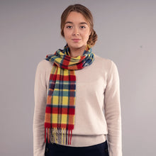 Load image into Gallery viewer, Gold Meadow Check Luxury Cashmere Scarf