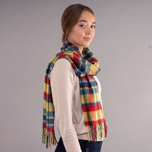 Load image into Gallery viewer, Gold Meadow Check Luxury Cashmere Scarf