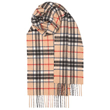 Load image into Gallery viewer, Thomson Camel Modern Tartan Luxury Cashmere Scarf
