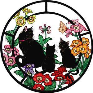 Black Cats & Auriculas Roundel