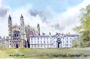 King'S College Cambridgeshire Watercolour