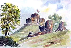Launceton Castle Cornwall Watercolour