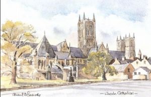 Lincoln Cathedral Lincolnshire Watercolour