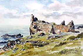 Dunure Castle, Ayrshire Watercolour