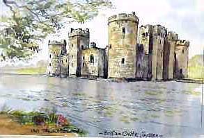 Bodiam Castle Sussex Watercolour