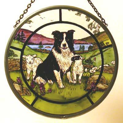 Border Collie and Lambs Roundel