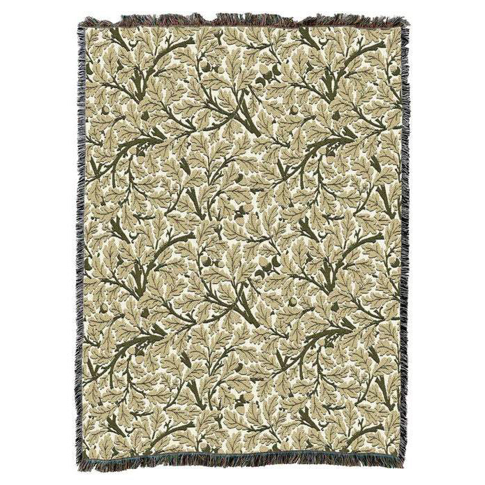 Oak Tree Gold William Morris Arts and Crafts Throw Blanket