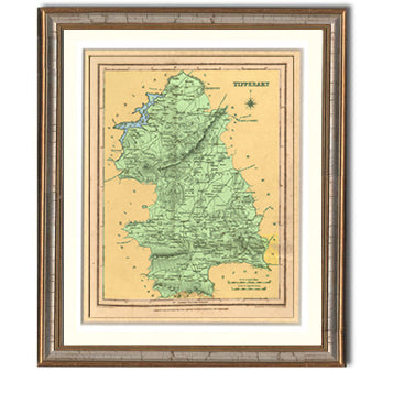 Tipperary Irish County Map Framed