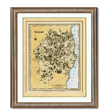 Wicklow Irish County Map Framed