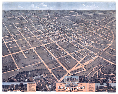 Lexington, Kentucky 1871 Birdseye Map