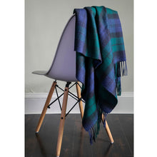 Load image into Gallery viewer, Black Watch Modern Tartan Lambswool Blanket