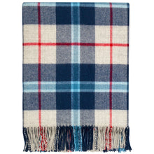 Load image into Gallery viewer, Douglas Navy Tartan Lambswool Blanket