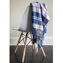 Load image into Gallery viewer, Douglas Navy Tartan Lambswool Blanket
