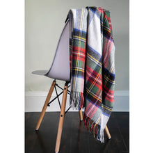 Load image into Gallery viewer, Stewart Silver Dress Tartan Lambswool Blanket