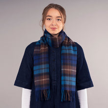 Load image into Gallery viewer, Buchanan Blue Tartan Brushed Lambswool Scarf