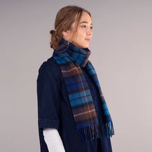 Load image into Gallery viewer, Buchanan Blue Tartan Brushed Lambswool Scarf