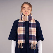 Load image into Gallery viewer, Bannockbane Navy Tartan Brushed Lambswool Scarf