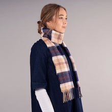 Load image into Gallery viewer, Bannockbane Navy Tartan Brushed Lambswool Scarf