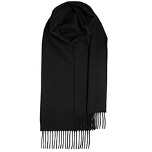 Load image into Gallery viewer, Black Plain Coloured Brushed Lambswool Scarf
