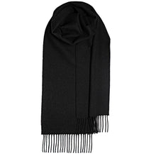 Load image into Gallery viewer, Black Plain Coloured Brushed Lambswool Scarf