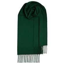 Load image into Gallery viewer, Bottle Green Plain Coloured Brushed Lambswool Scarf