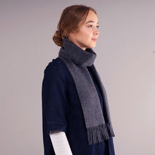 Load image into Gallery viewer, Charcoal Plain Coloured Brushed Lambswool Scarf