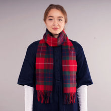 Load image into Gallery viewer, Fraser Red Modern Tartan Brushed Lambswool Scarf