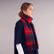 Load image into Gallery viewer, Fraser Red Modern Tartan Brushed Lambswool Scarf