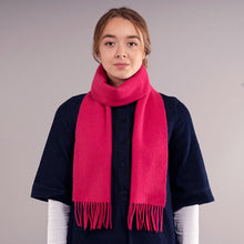 Load image into Gallery viewer, Bright Pink Plain Coloured Brushed Lambswool Scarf