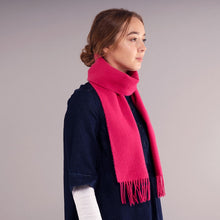 Load image into Gallery viewer, Bright Pink Plain Coloured Brushed Lambswool Scarf