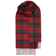 Load image into Gallery viewer, Robertson Red Modern Tartan Brushed Lambswool Scarf
