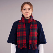 Load image into Gallery viewer, Robertson Red Modern Tartan Brushed Lambswool Scarf