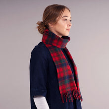Load image into Gallery viewer, Robertson Red Modern Tartan Brushed Lambswool Scarf