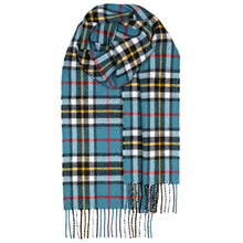Load image into Gallery viewer, Thomson Blue Tartan Brushed Lambswool Scarf