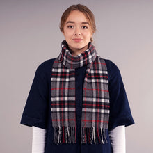 Load image into Gallery viewer, Thomson Grey Tartan Brushed Lambswool Scarf