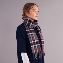 Load image into Gallery viewer, Thomson Grey Tartan Brushed Lambswool Scarf
