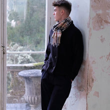 Load image into Gallery viewer, Thomson Camel Modern Tartan Luxury Cashmere Scarf