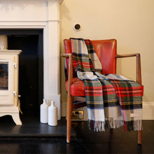 Load image into Gallery viewer, Stewart Silver Dress Tartan Lambswool Blanket