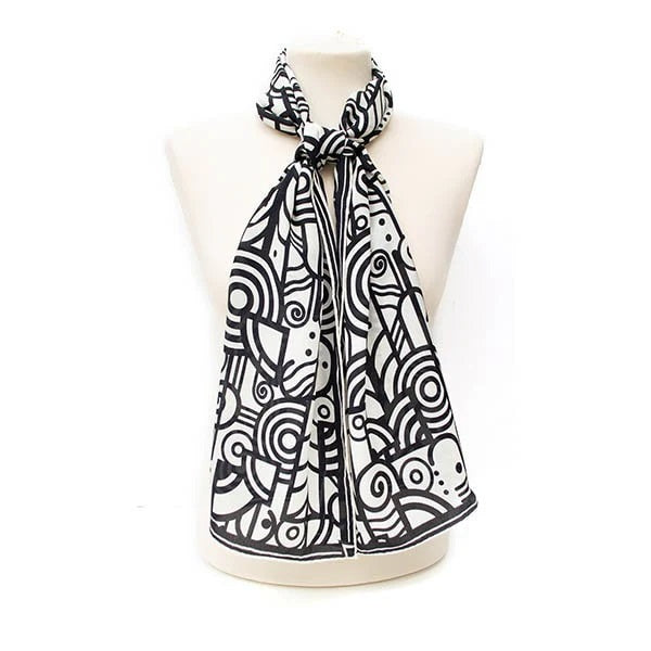 Art Deco Scroll Silk Scarf