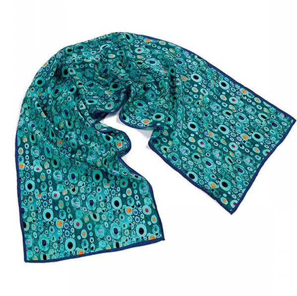 Klimt Turquoise Silk Scarf