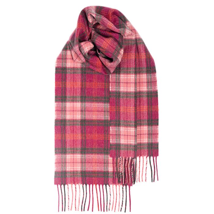 Lochcarron Hunting Rose Tartan Luxury Cashmere Scarf