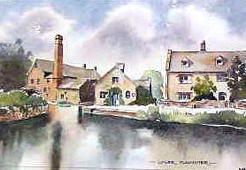 Lower Slaughter Gloucestershire Watercolour