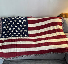 Load image into Gallery viewer, American Flag Throw Blanket
