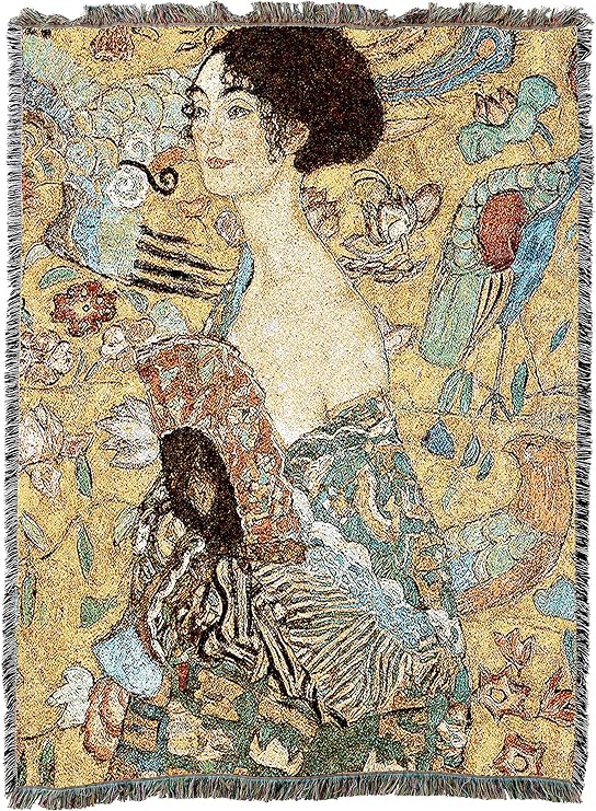 Klimt Lady With Fan Throw Blanket