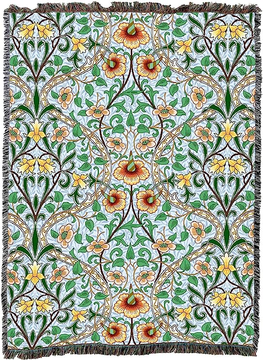Daffodil William Morris Arts & Crafts Throw Blanket